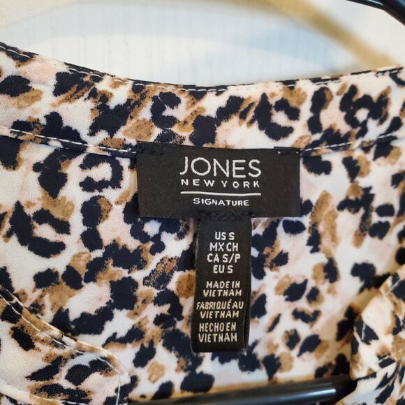Jones New York Signature Leopard Print Button-Up Blouse - Size Small (S) - Picture 5 of 8